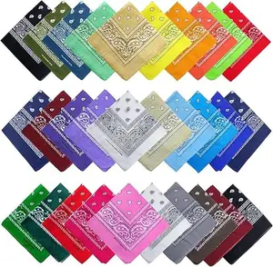 16-30 Pieces Unisex Paisley Bandanas Bulk Multi-Purpose Headband Cowboy Head Wrap Scarf for Women Men Boys Girls