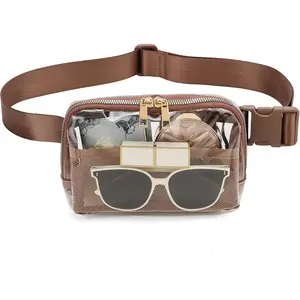 Clear Belt Bag Clear fanny pack stadium approved for Women Men with Adjustable Strap Clear Crossbody Bag Waist Bag for Concerts Sports Travelling Hiking Running