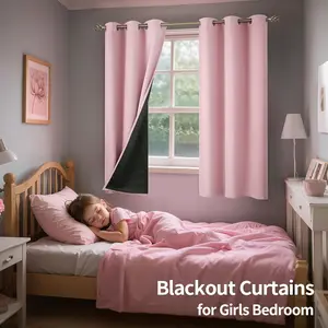 Plain Color Curtains 2pcs, Window Curtain, Noise Reducing and Light Blocking, Color and Size Options for Bedroom Decor for Everyone