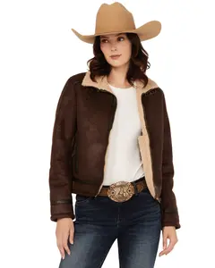 Shyanne Women's Shearling Lined Faux Suede Jacket - Srho24o61-Dkbn