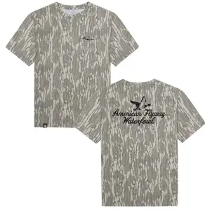 American Flyway Waterfowl Camo Shirt, Mossy Oak Bottomland Style Hunting Tee, Duck Hunting Graphic T-Shirt, Vintage Outdoor Shirt, Gift for Dad, Gift for Him, Hunting Season Shirt