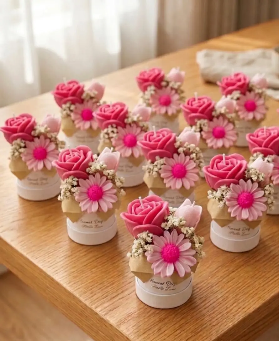 FLOWERS TRIO HANDMADE CANDLES
