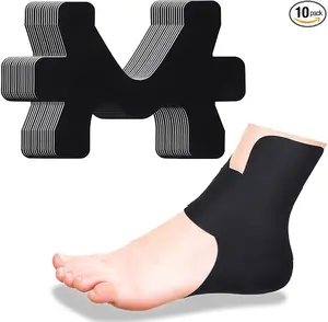 neck lift tape adhesive bandage cohesive bandage ankle wrap，10pcs  Original Cotton Breathable Elastic Athletic Tape, Pain Relief Minimize Ankle Sprain Provides Support and Stability for Ligament and Muscle(Black)plantar fasciitis sport