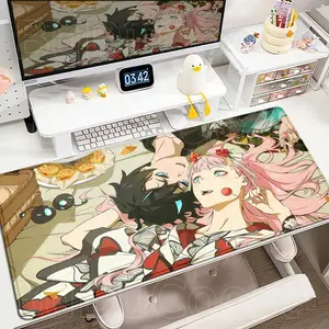 Zero Two Darling in the FranXX Mouse Pad, Anime Gaming Desk Mat with Smooth Lycra Surface, Anti-Slip Rubber Base, Spill-Resistant, Durable Thick Design, Gaming Accessories Desk Pad ideal gift