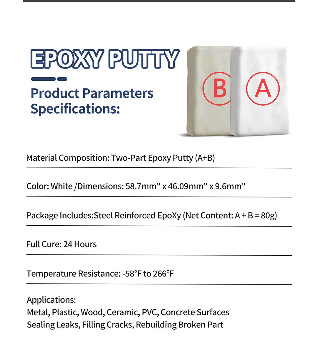 SOPAMI Steel Reinforced Epoxy Putty - Permanent Repair for Metal, Wood & Concrete