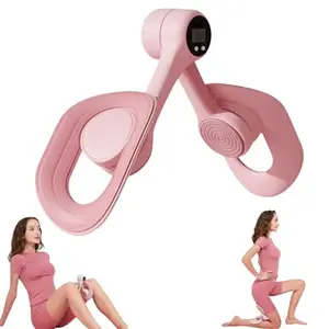 Thigh Trainer, 360°Adjustable Pelvic Floor Muscle Trainer with LED Display, Inner Thigh Exerciser with 20LB Resistance Band for Women, Home Fitness Equipment for Hip, Leg, Arm