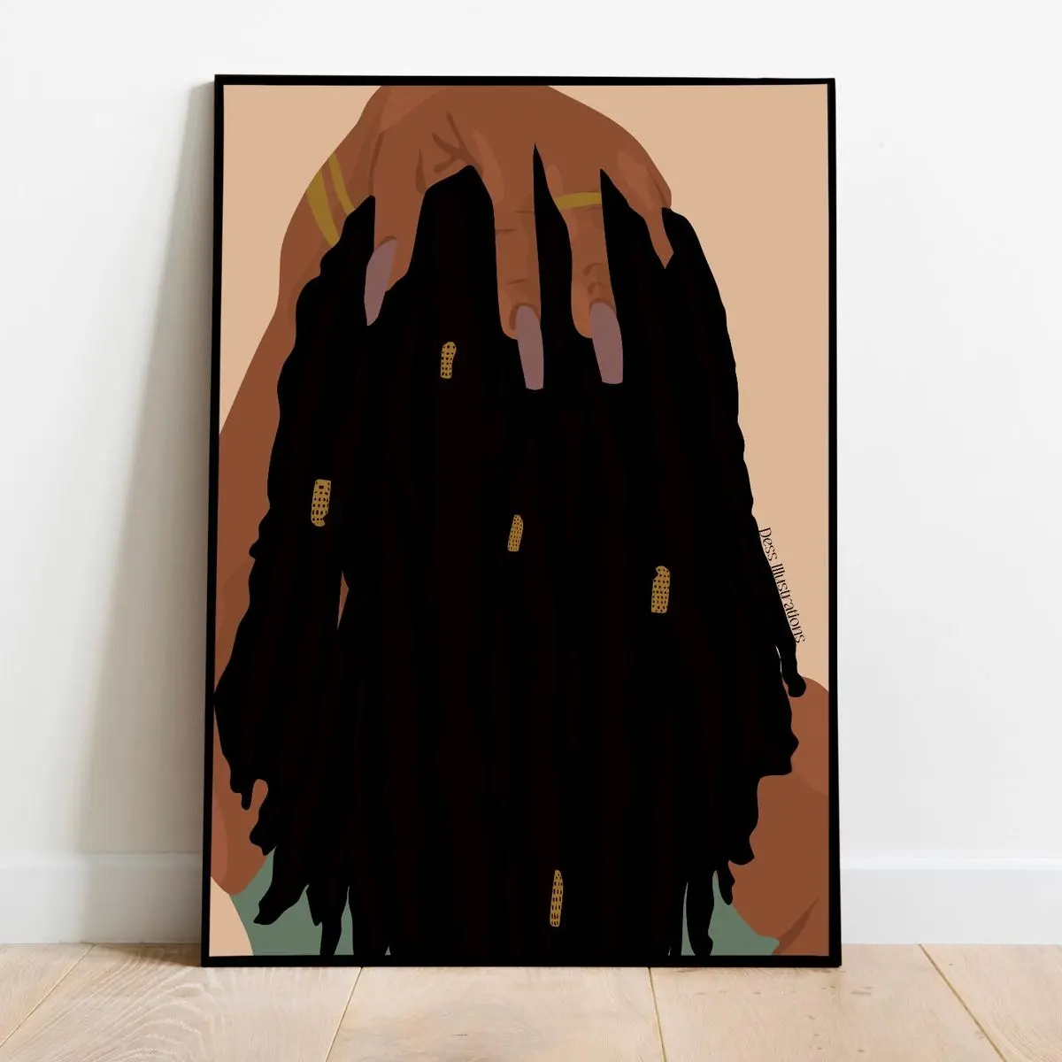 Unframed, Room Decor, Locs, Woman with Dreadlocks Art Print, Black Woman with Locs, Black Girl with Locs, Woman Illustration, Dreads, Afro Art