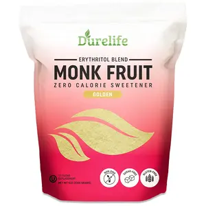 Durelife Golden Monk Fruit Sweetener, 1:1 Sugar Replacement, Keto Diet Friendly, Zero Calorie Sugar Substitute, Baking