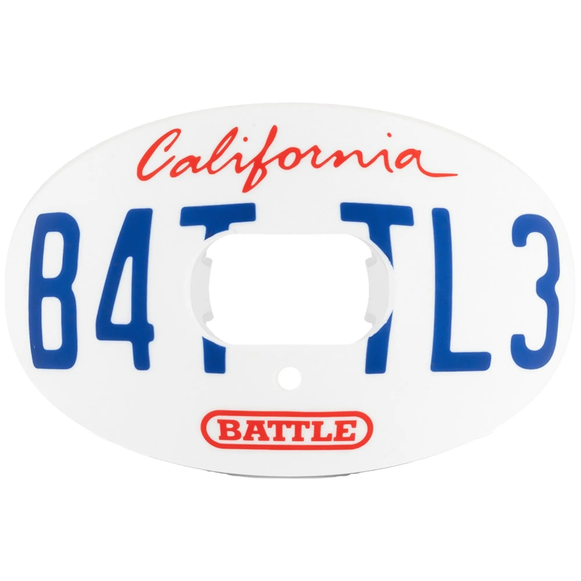 Battle Sports Mouthguard for Football, California Plate Oxygen Lip Protector, Advanced Composite, Patented with Largest Breathing Hole, No Boiling, Fits Most, One Size
