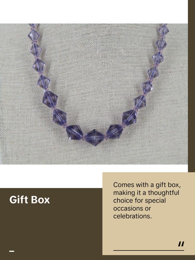 Purple Glass Bead Vintage Necklace