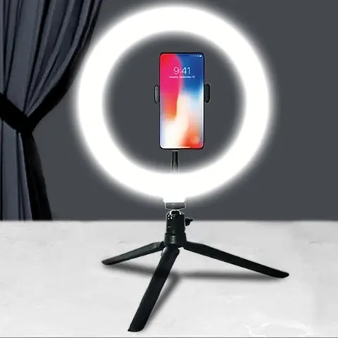 Selfie Ring Light with Tripod Stand & Phone Holder, USB Powered Portable Fill Light Kit for Live Streaming, Videos, Make Up, Photography, Mobile Phone Accessories Ringlight