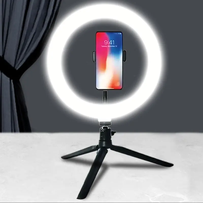 Selfie Ring Light with Tripod Stand & Phone Holder, USB Powered Portable Fill Light Kit for Live Streaming, Videos, Make Up, Photography, Mobile Phone Accessories Ringlight