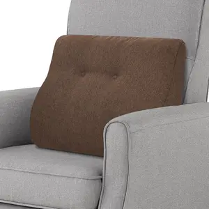 Lumbar Support Pillow for Recliner, Large Memory Foam Dual-Layer Patent Design Back Support Cushion for Sofa & Gaming Chair, Ergonomic Lumbar Pillow with Machine Washable Cover, Brown