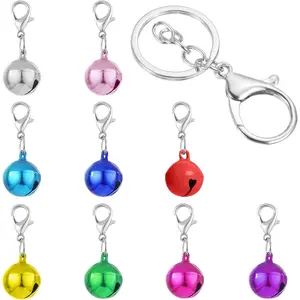 Cat Collar Bell Pet Bells for Cat Dog Collar, 9 Pack Small Dog Puppy Pet Bells for Collars with 1Pack Keychain LOUD COLORFUL PET BELL ACCESSORIES