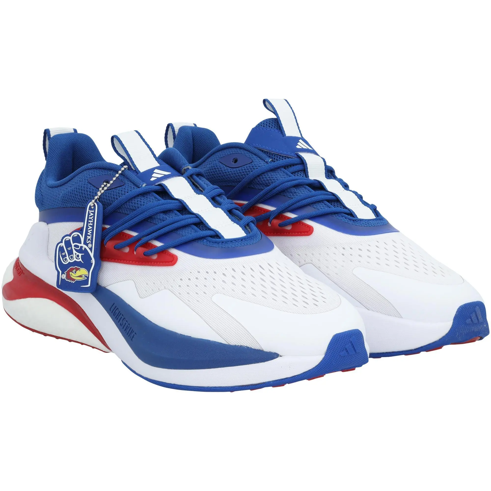 Kansas Jayhawks Team-Issued White AlphaBoost V2 Adidas Shoes from the Athletics Program - Size 7