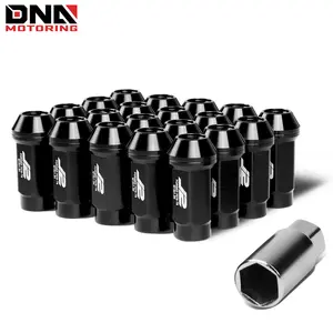 J2 Engineering 7075 Aluminum M12X1.5 20Pcs 50mm Close-End Lug Nut W/Key