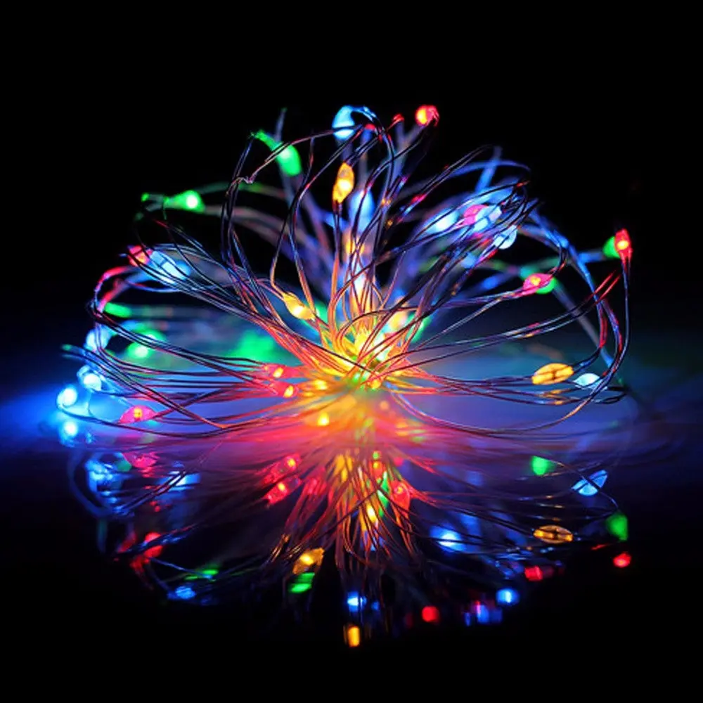Perfect Holiday Fairy Microdot String Lights Ambient Decorative Lighting Battery Operated 30 LED Multicolor 10FT