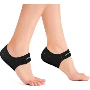 Plantar Fasciitis Gel Heel Protectors - Bukihome Heel Cups for Women Men Heels Spur Pain Relief - Heel Inserts Pads for Achilles Tendinitis Dry Cracked Heel Support Cushion,Men 5-8|Women 4.5-9, Black