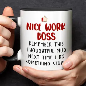 BNB Happy Birthday Boss Ceramic Mug 11oz/15oz – Funny Office Gift, Employee Appreciation Present for Boss, Manager, Mentor, Boss Lady