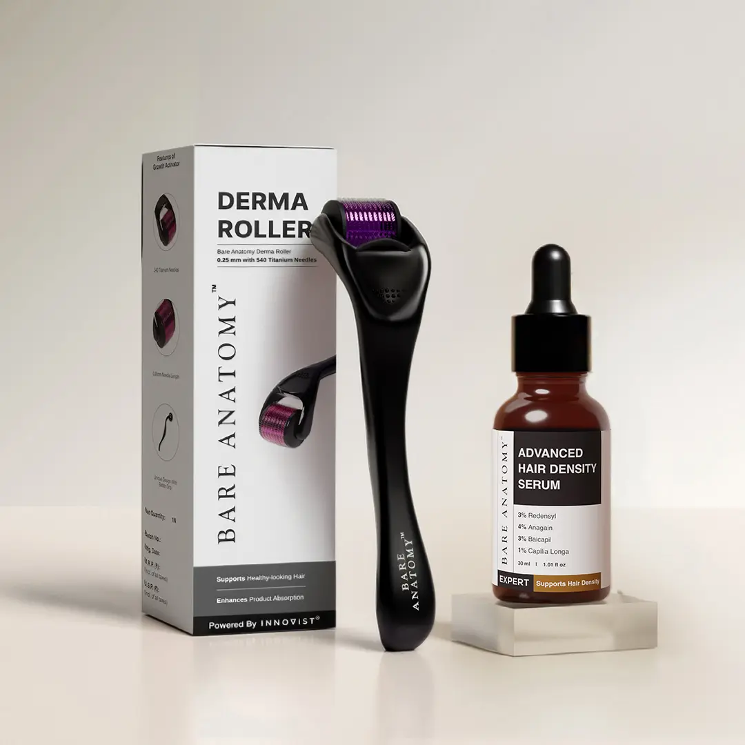 Advanced Hair Density Serum with Redensyl (30ml) + 0.25mm Derma Roller with 540 Titanium Micro Needles