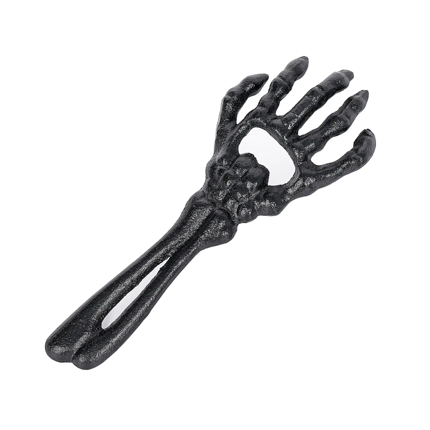 Sungmor Cast Iron Skeleton Hand Beer Opener - Heavy-Duty Vintage Gothic Wall-Mount Black Skull Hand Utensil, Kitchen & Bar Accessory for Halloween Party Novelty Décor, Utensils