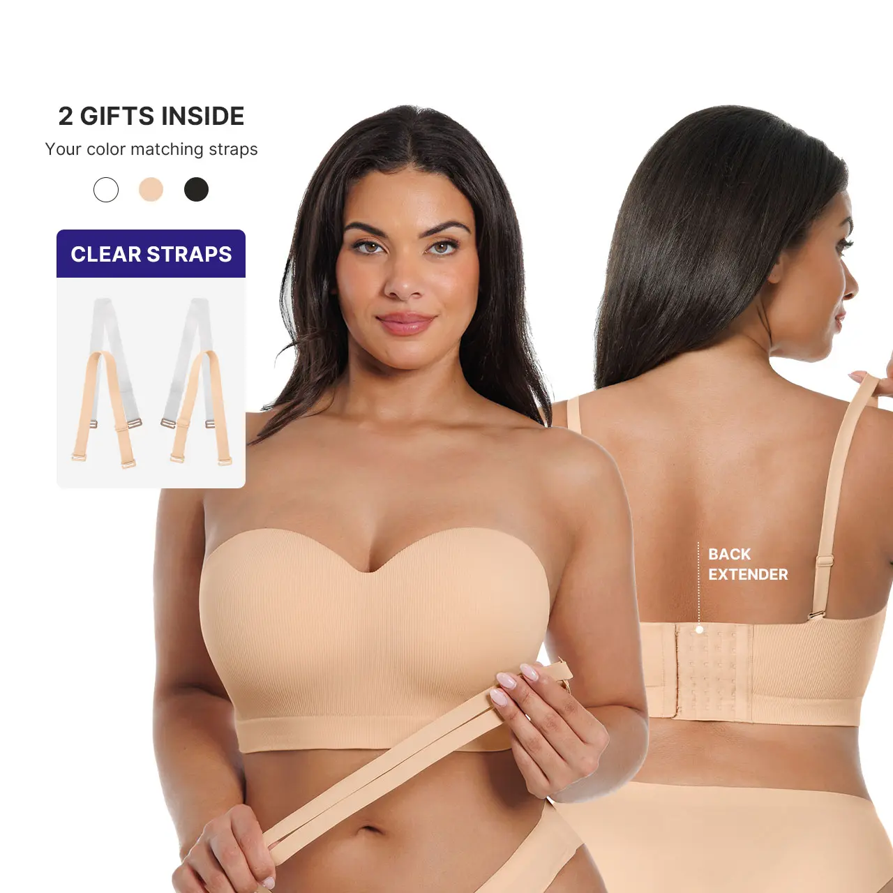 SHAPELLX SummerVibes Bare Essentials AirSlim VersaFit Seamless Strapless Non-slip Wire-free Versatile Bra Creator