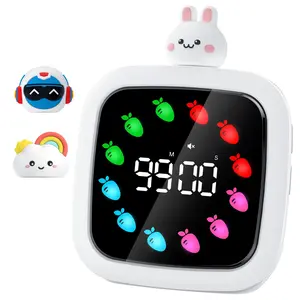 Yunbaoit Digital Visual Timer for Kids, Pomodoro Timer, Rechargeable 99-Minute Silent Countdown Timer with 19 Ringtones, 9 Optional DIY Color Carrot Display, Time Management Tool with Pause Function, Cooking