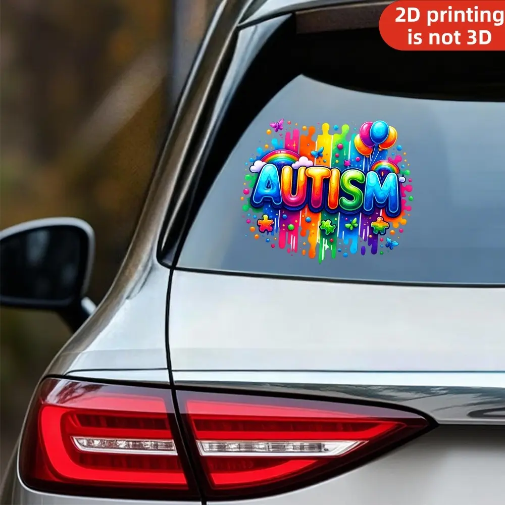 Car stickers and window decals, Decal for cars, colorful autism puzzle pieces, rainbow, balloon, and star patterns, car decoration stickers, fun bumper stickers, Vehicle Decoration, Automotive Decoration(1 piece)