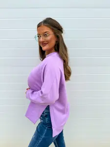 Scuba Round Neck Pullover in Lavender