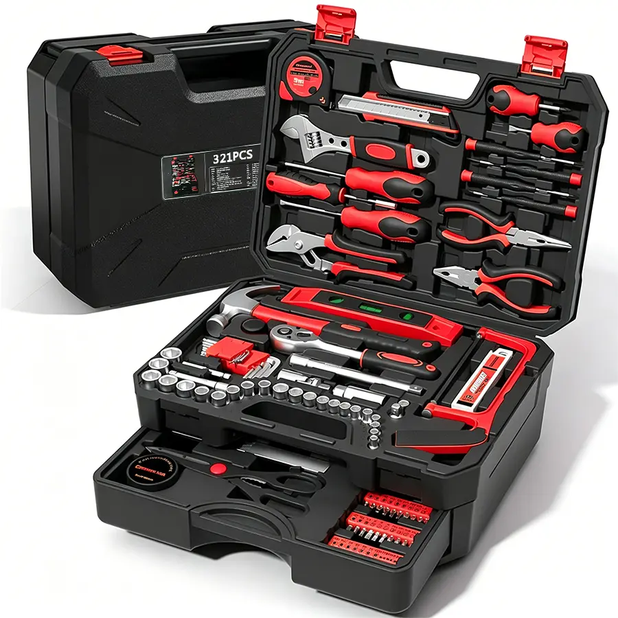 【DealsForYouDays】321 Pieces Home Repair Tool Kit, General Home/Auto Repair Tool Set, Toolbox Storage Case with Drawer, General Household Tool Kit - Perfect for Homeowner, Diyer, Handyman