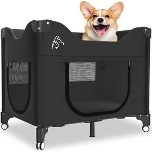 Upgraded Upgraded  Bunk Bed, Portable Bedside  Bed,  Beds Attachment to Human Bed, Bedside Lounge Pet Bed for Small, Medium Cats & Dogs, Pet Window Perch- Black