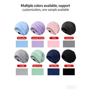 Bamboo fiber sleep cap, double-layer adjustable satin hair protection cap, breathable and cool modal postpartum cap, slouchy cap