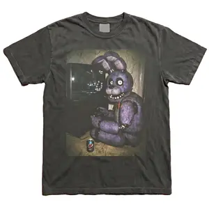 DTG Comfort Color C1717 FNAF Five Nights at Freddy's Vintage Meme Shirt, Bonnie the Bunny tee, streetwear Gamer t-shirt Gift for Men, Gift for Women, Crew Neck T-shirt Aesthetic Top