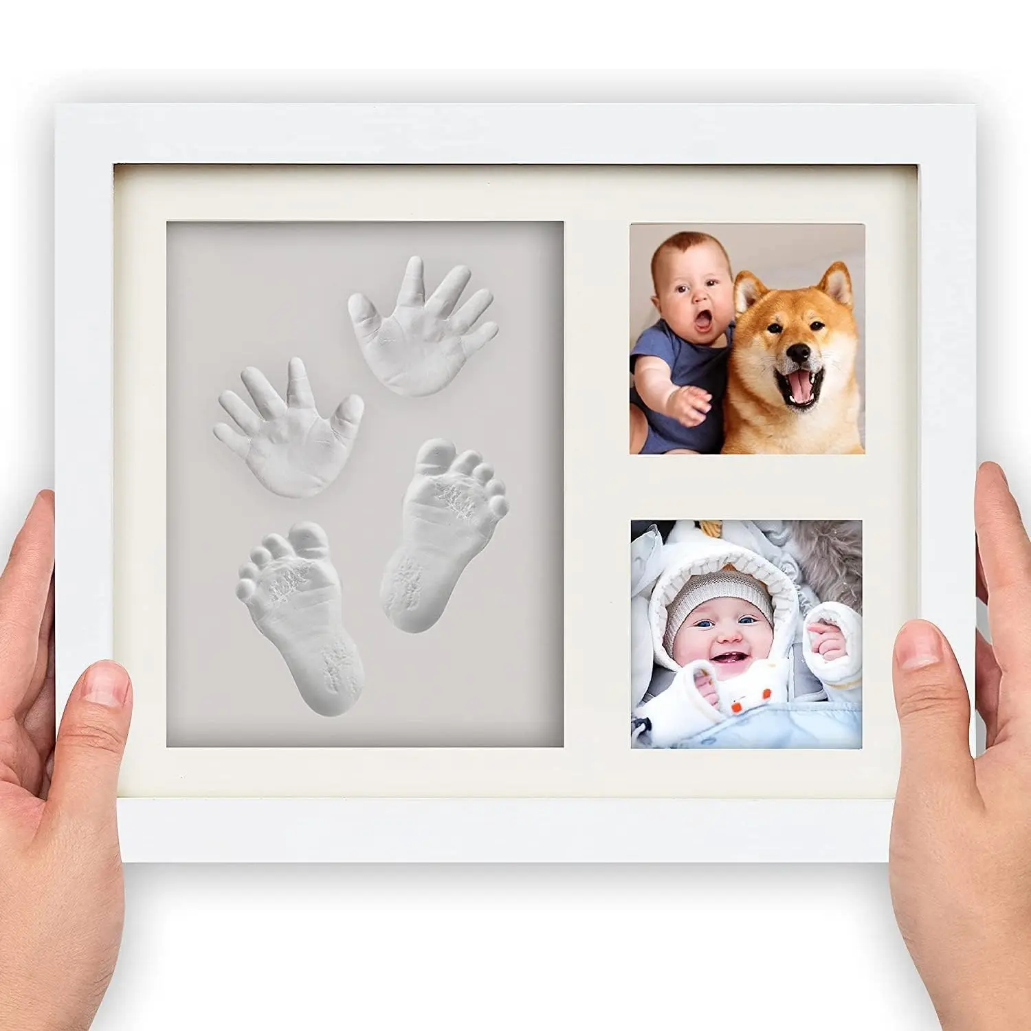 Baby Foot and Hand Print Kit, Baby Keepsake Frame, Nursery Pictures Frames, Mother's Day gifts, New Mom Gifts, Baby Newborn Essentials Must Haves, Baby Shower Gifts