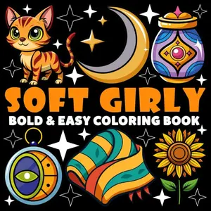 Soft Girly Coloring Book | Bold and Easy Coloring Book: 70 Pages - 8.5" x 8.5" - For Girly Vibes Lovers (Bold & Easy Coloring Book Series) Paperback – January 8, 2025