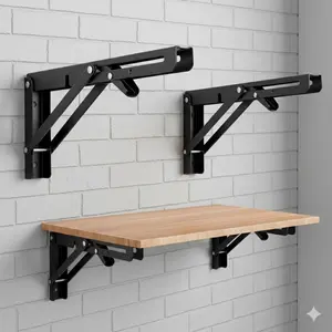 Heavy Duty Retractable Shelf Brackets, Industrial Metal brackets for Kitchen Storage, Wall Mounted Space Saving Brackets for Cabinets 8-20 Inch, Rust Resistant, Easy to Install, Pair Set.