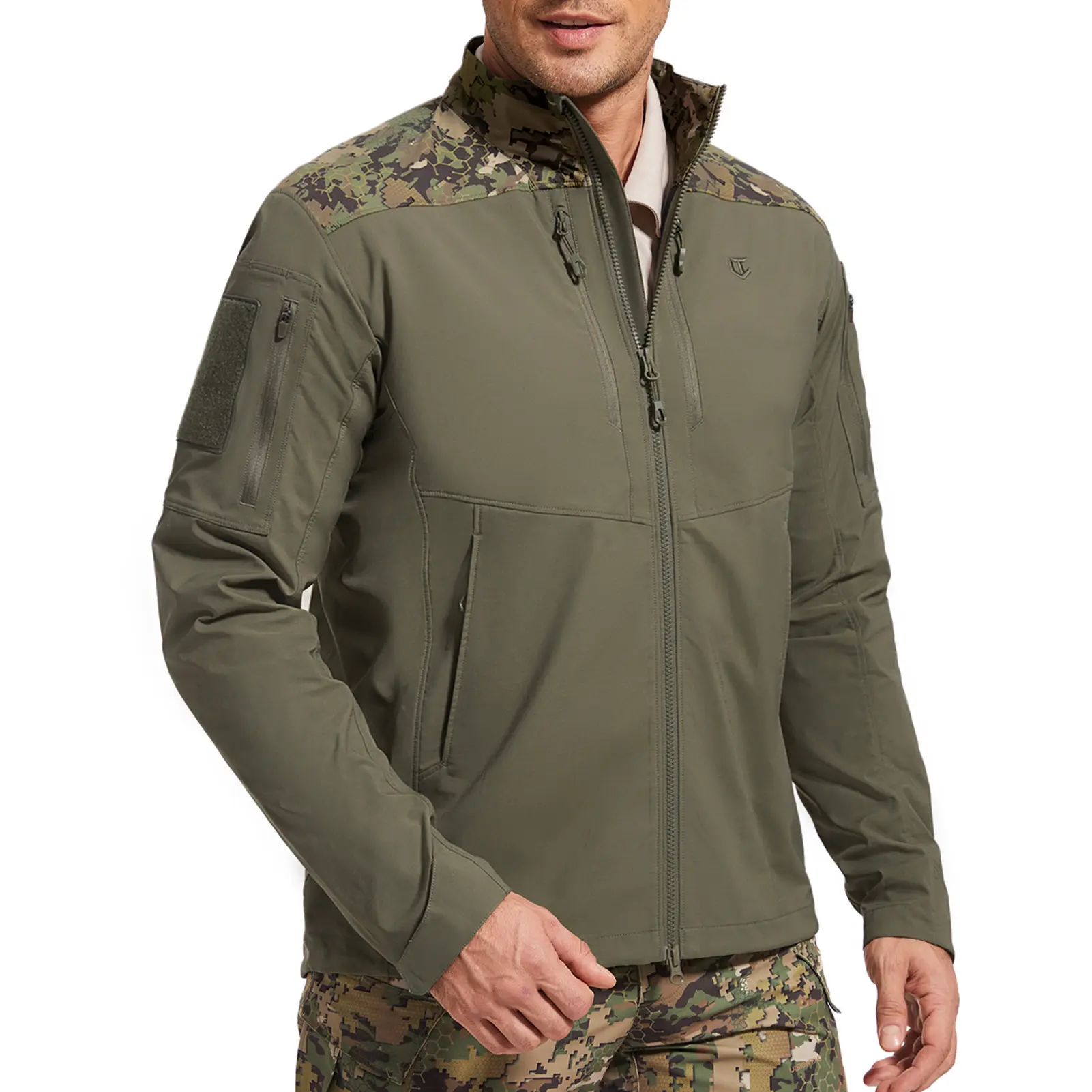 VisionTac Men’s Lightweight Tactical Jacket Stretch Water Resistant for Work Military EDC Hiking Hunting Outdoor