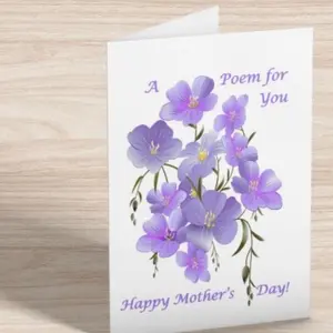 A Poem Mother's Day Card with Purple Floral Design for Special Mom