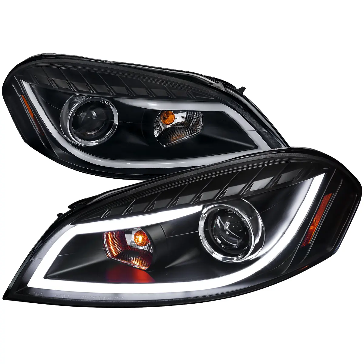 2006-2013 Chevrolet Impala / 2014-2015 Impala Limited / 2006-2007 Monte Carlo LED Bar Projector Headlights (Matte Black Housing/Clear Lens)
