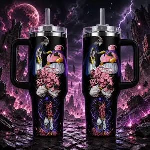 STORMMECH 40oz Handle Tumbler - Mabuu Warrior Insulated Stainless Steel Portable Flask with Cover, Washable Vacuum Insulation Kitchenware, Large Iced Coffee Mug, Anime Otaku Gift