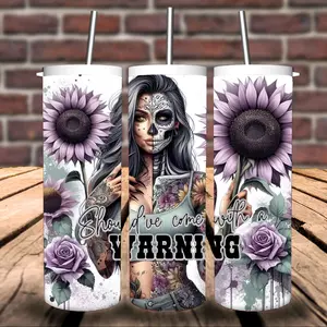 Should've Came With A Warning BOHO Skull Tumbler