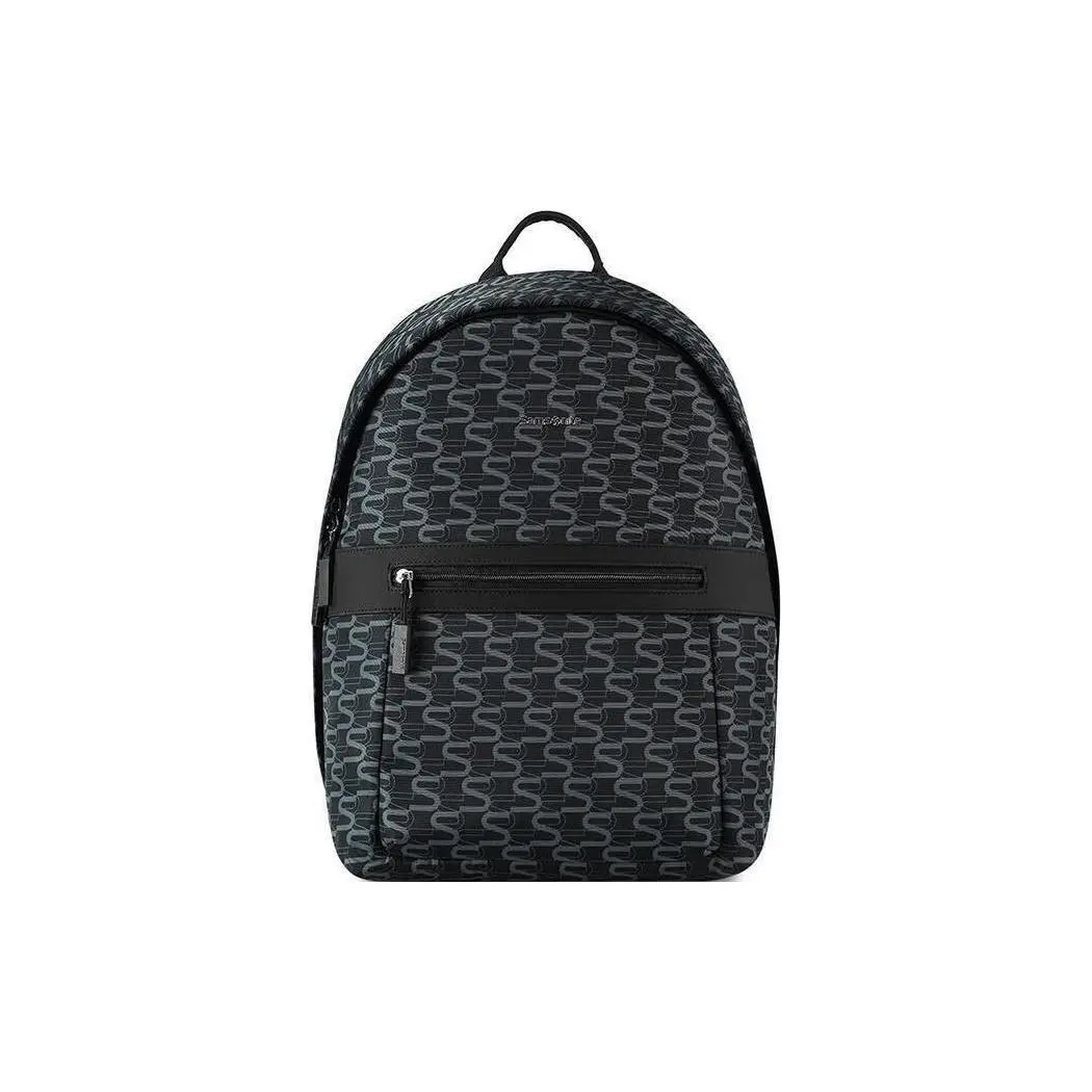 Samsonite Classic Monogram Laptop Backpack, Waterproof Fabric with Zipper Closure, Unisex Working Laptop Travel Bag