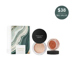 bareMinerals Ready Set Glow Complexion Duo -  Limited Edition Holiday Set, Includes Original Mineral Veil Setting Powder & Loose Powder Bronzer, Cruelty-Free Makeup Translucent