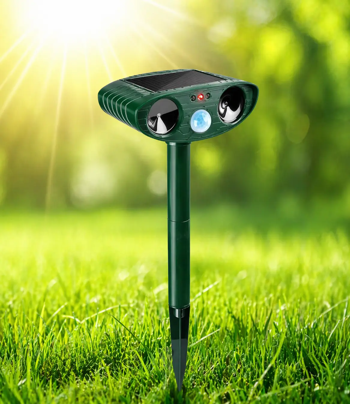 4Pack Solar Animal Repellent Solar Powered Animal Repellent,Waterproof Animal Deterrent Devices Outdoor Repels Cat, Dog, Fox, Derrent, Rat,
