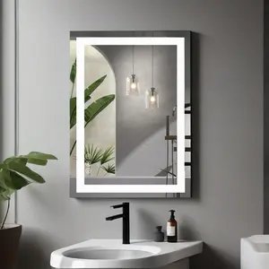 24"x36" Tempered Glass LED Anti-Fog Bathroom Mirror - Backlight Bathroom Mirror with Memory Function, Anti-Fog Bathroom Mirrors, Backlight Bathroom Mirrors