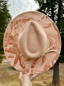 Mustang Engraved Fedora Hat