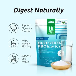 HiPlus Probiotics with 9 Strains, 10 PlantDigestive Enzymes & Fiber-lmmune SupportGut Health Boost, Non-GMO, Vegan, BloatingRelief, Gut Health Supplements