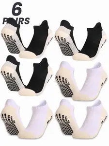 Men's Sporty Colorblock Socks, Anti-Slip Silicone Dots, Breathable Mesh, Sweat-Wicking, Soft and Comfortable, All-Season Football Training Socks