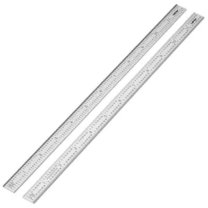 Machinist Ruler, 2 Pack, 12 Inch, Stainless Steel with Inch Graduations 1/10, 1/100, 1/32, 1/64 Inch