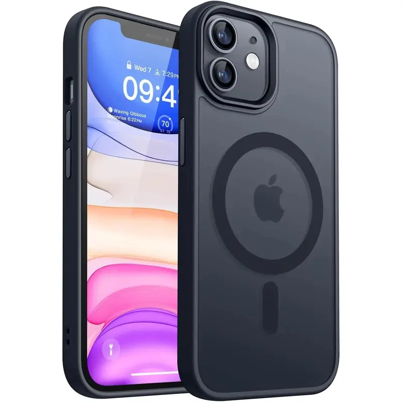 Entronix Sturdy Case for iPhone 12/12 Pro, [Magnetic-Compatible] Matte Bumper Cover, Cellphone Smartphone Dustproof Protective